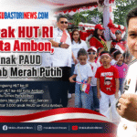 Semarak HUT RI dan Kota Ambon, Ribuan Anak PAUD Ikuti Kirab Merah Putih
