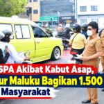 Cegah ISPA Akibat Kabut Asap, Gubernur Maluku Bagikan 1.500 Masker kepada Masyarakat